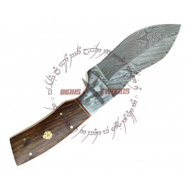 Luck of the Irish Leaf Damascus Knife Functional Handmade